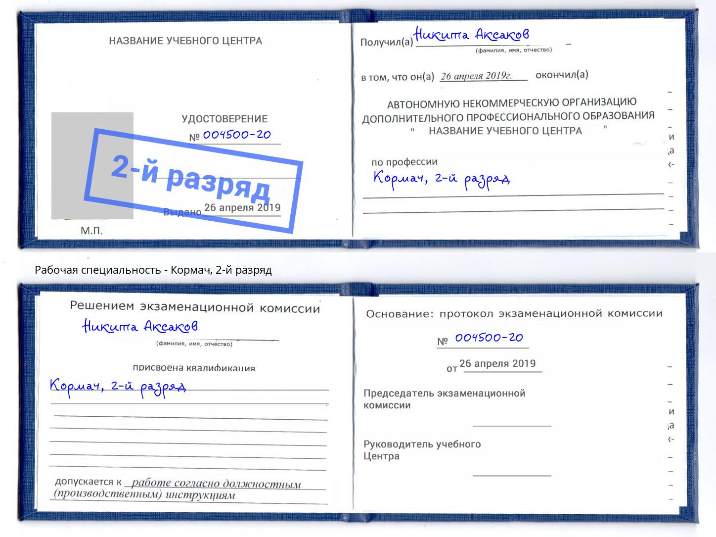 корочка 2-й разряд Кормач Вязьма